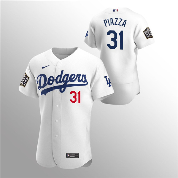 Men's Los Angeles Dodgers #31 Joc Pederson White 2020 World Series Bound stitched MLB Jersey